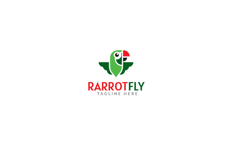 Папуга літати шаблон оформлення логотипу