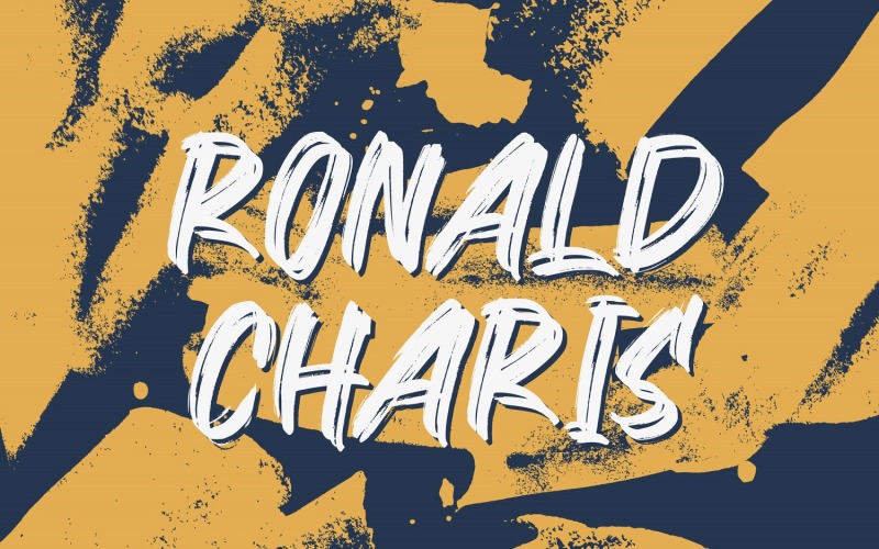Ronald Charis — teksturowana czcionka pędzla