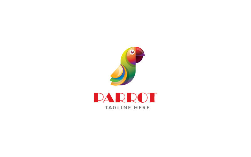 Szablon projektu logo w kolorze papugi