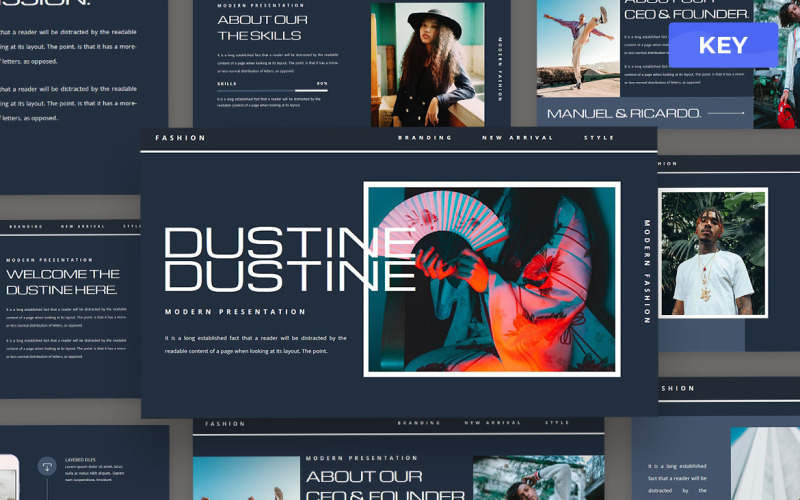 Dustine - Keynote Presentation Template - TemplateMonster