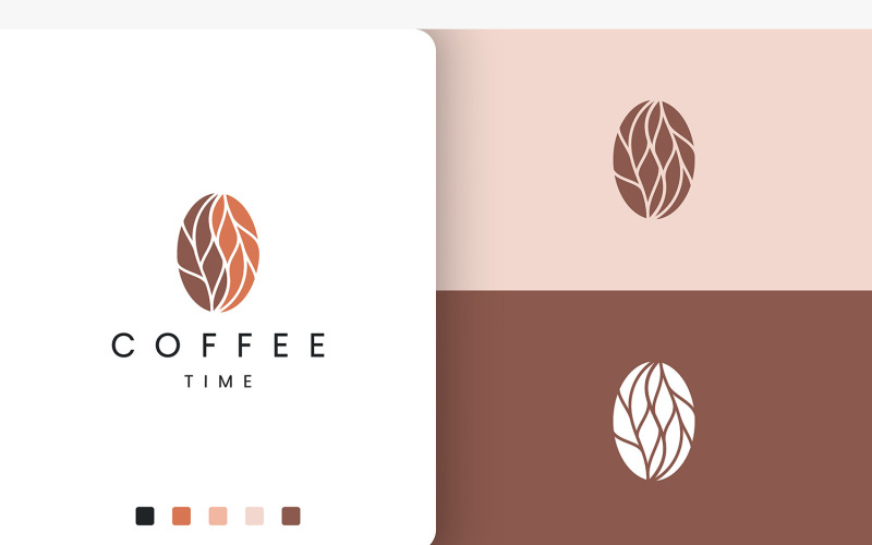 Logo abstraktní kávy v jedinečném tvaru