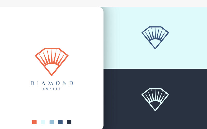 Logo con diamante o sole in stile moderno