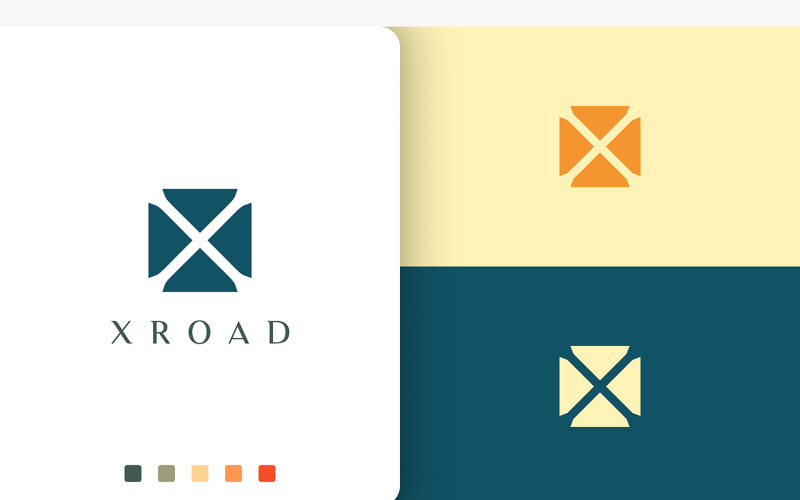 Logo písmeno X v prázdné znaky a moderní