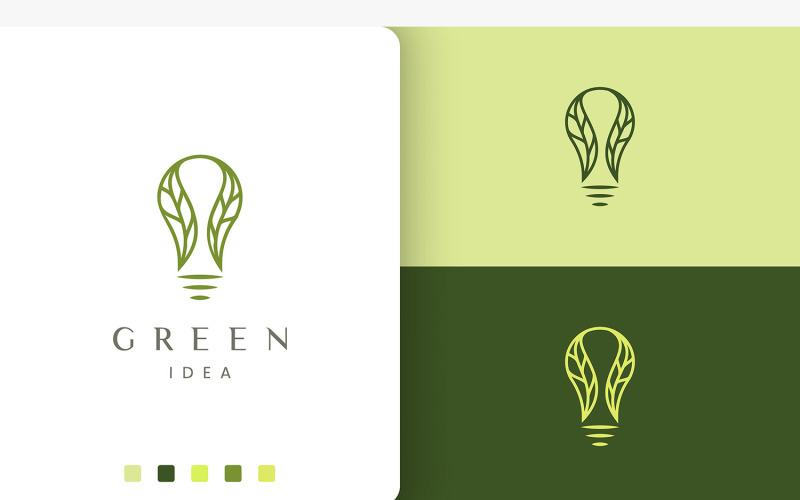 Logotipo da lâmpada natural em estilo moderno