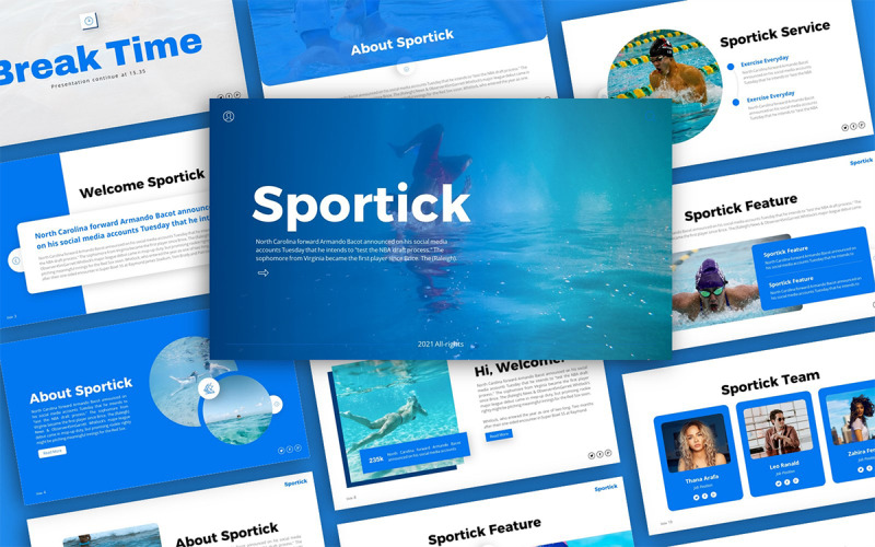 Modèle PowerPoint de présentation sportive de Sportick