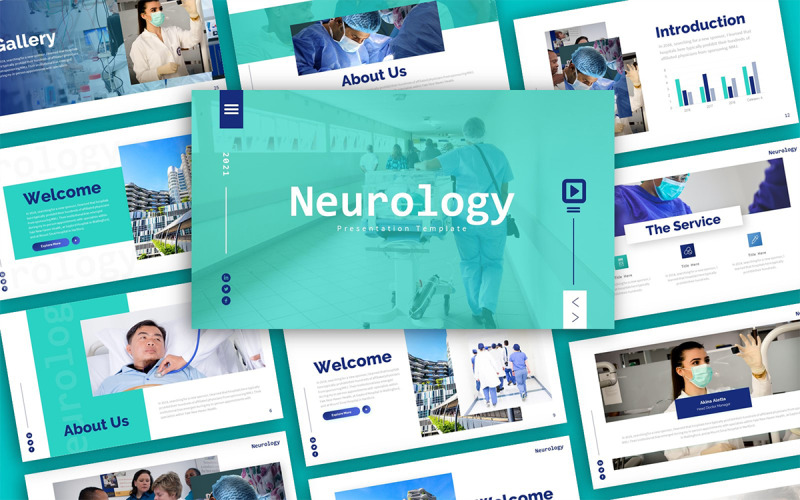 Modelo de PowerPoint de apresentação médica em neurologia