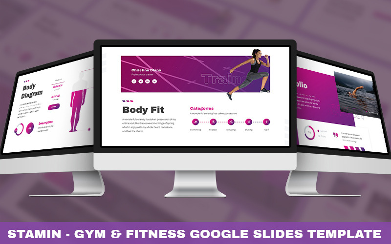 Stamin - Powerpoint-sjabloon voor fitness en fitness