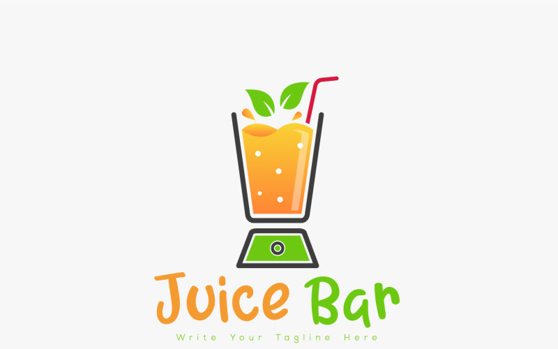 Vektorové logo mixéru ovocných šťáv, koncept pro džusový bar