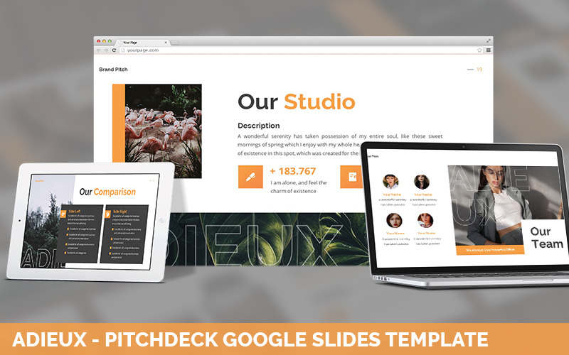 Adieux - Pitchdeck Powerpoint-mall
