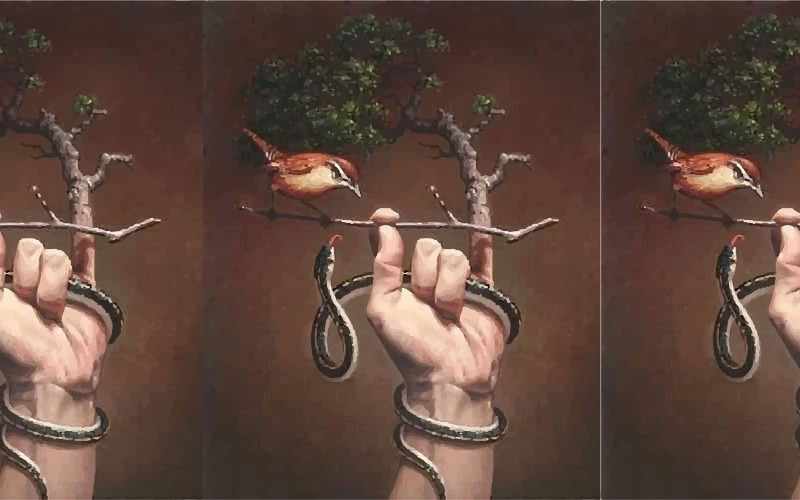 Акварель рука в закуску грати з красивими птахами декорації мальованої ілюстрації