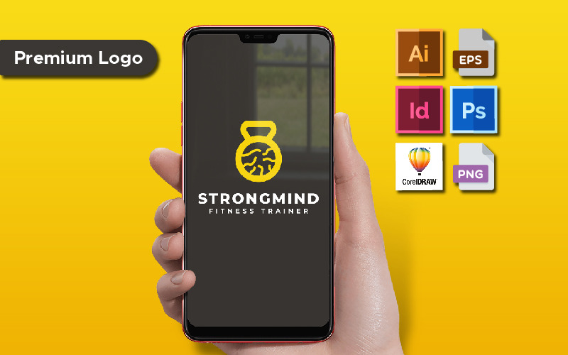 Minimalistyczny szablon logo StrongMind