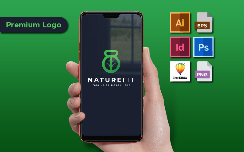 Modèle de logo minimaliste NatureFit