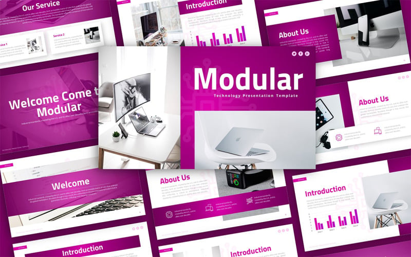 Modelo de PowerPoint de apresentação de tecnologia modular