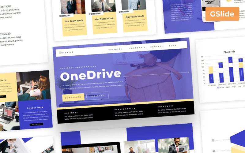 Onedrive - шаблон презентации Google Slide для бизнеса