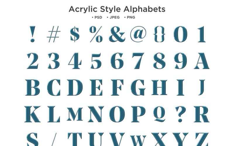 Akrylstil alfabet, Abc typografi