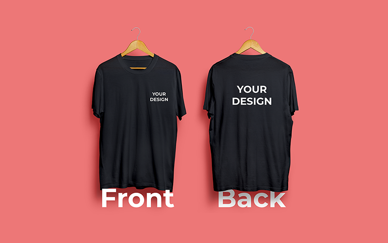 T-Shirt Front and Back PSD Mockup #347564 - TemplateMonster