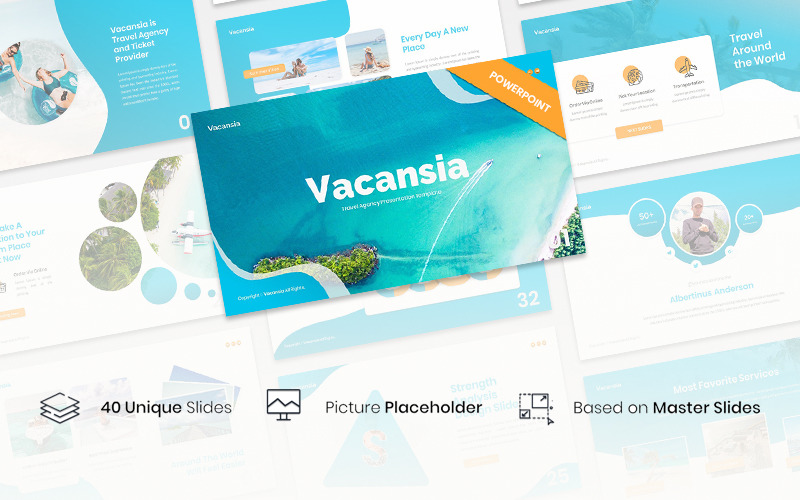 Vacansia - Biuro podróży Szablony prezentacji PowerPoint