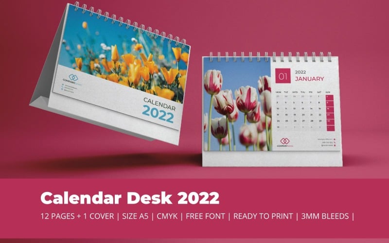 Themenplaner-Vorlage für sauberen Kalender 2022
