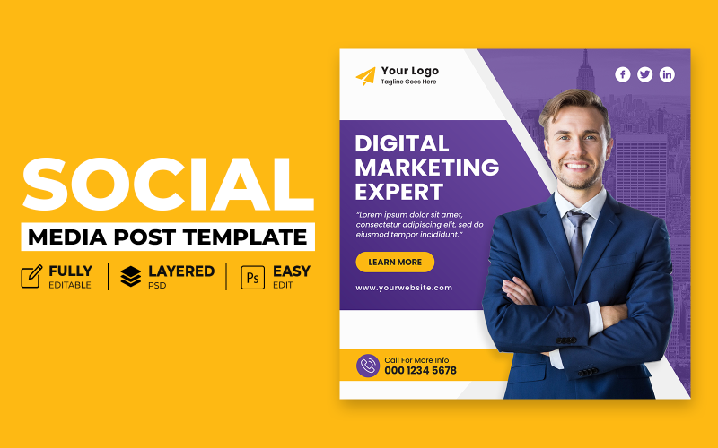 Digital Marketing Social Media Post Template