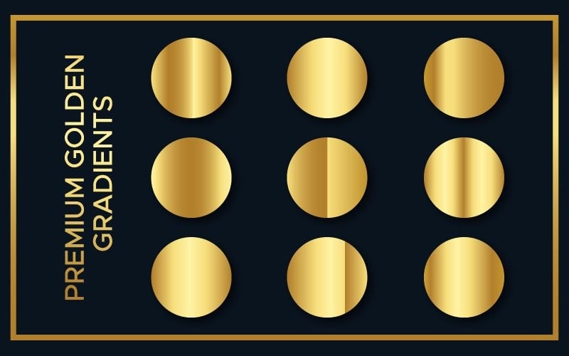 9 gouden verlopen sjabloonvectoren
