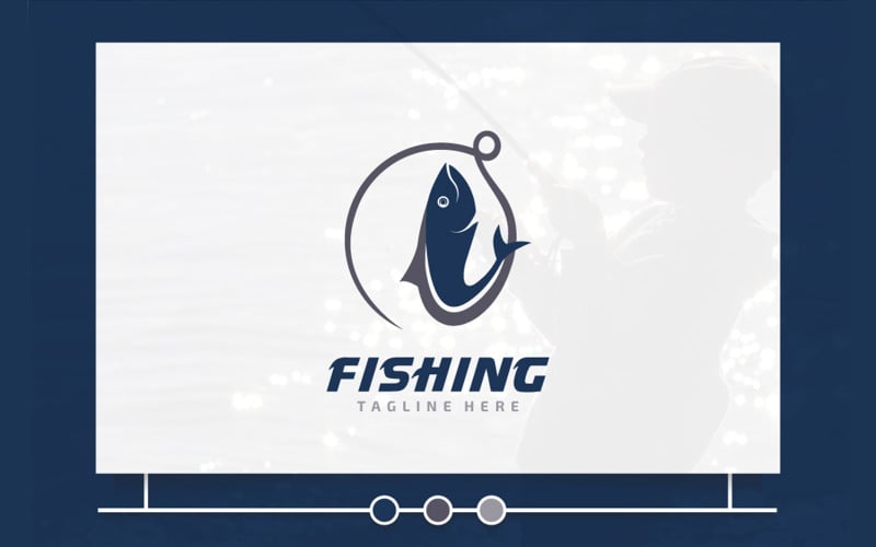 Kreatív ötlet és egyszerű koncepció vektor halászati logótervezés