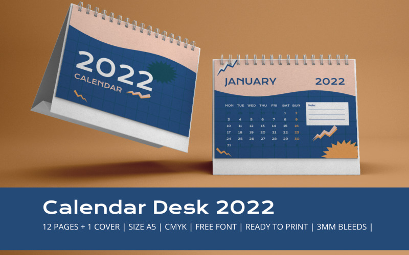 Plantilla de planificador de temas del calendario de los 90 2022