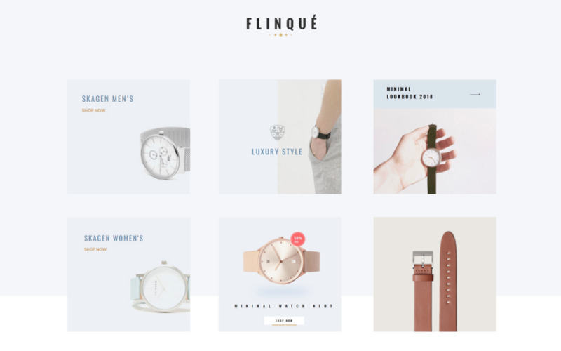 TM Flinque - ruční hodinky, móda a doplňky PrestaShop Theme