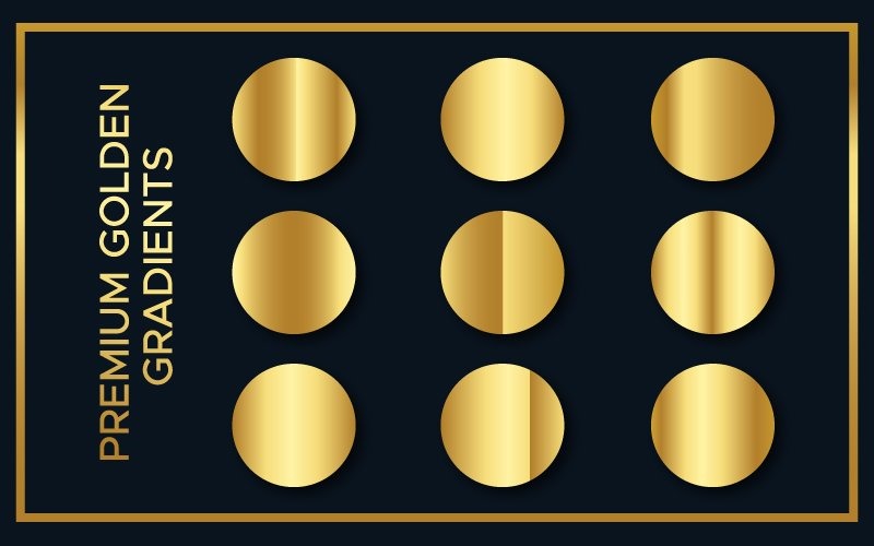 9 vektorů šablony zlatých přechodů