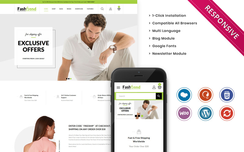 Fashtrend - Il tema reattivo WooCommerce del negozio di moda