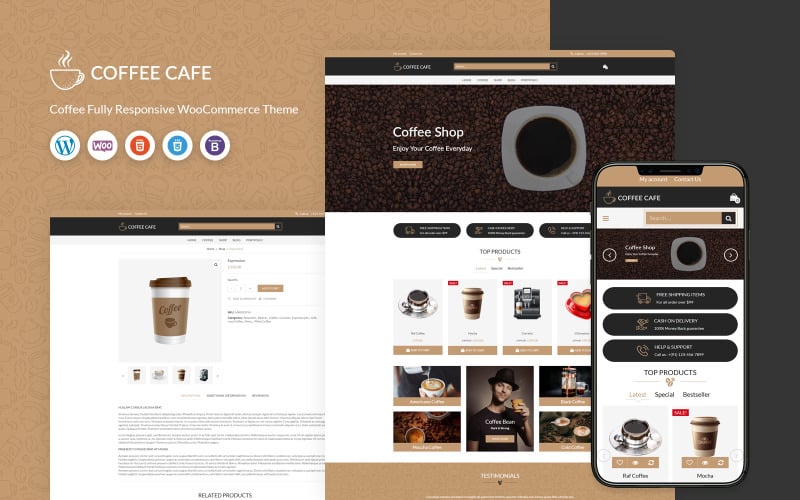 Kaffee-Café - WooCommerce-Vorlage