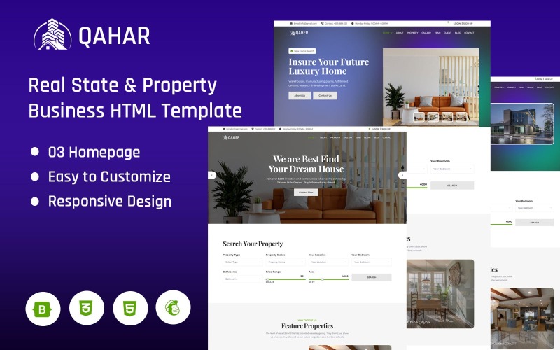 Qaher - HTML-mall för fastighetsbranschen