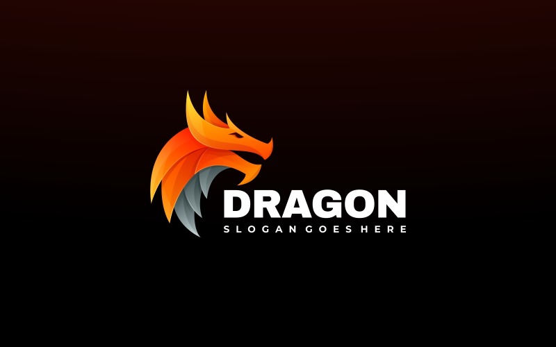 Стиль логотипа градиента дракона