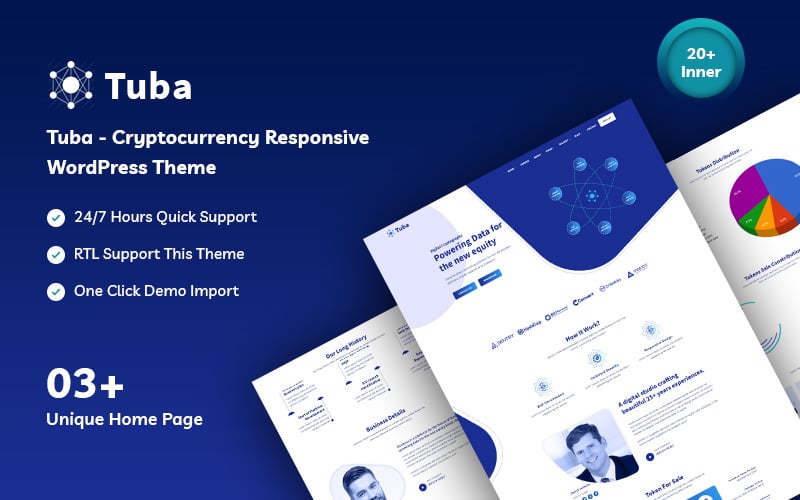Tuba - чуйна тема для WordPress, що відповідає криптовалютам