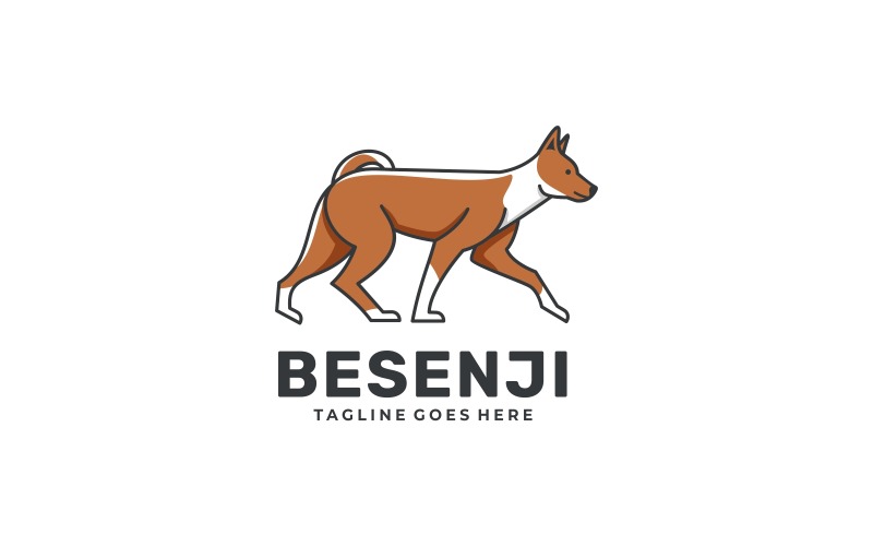 Basenji prosty styl logo maskotki