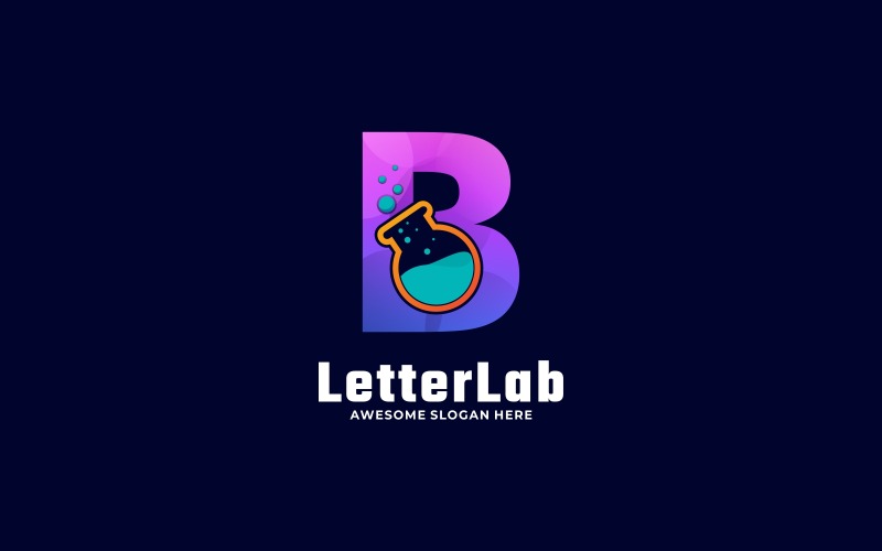 Буква B Lab градиентный логотип