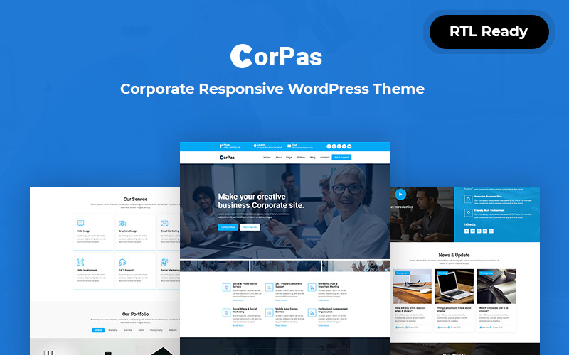 Corpas - Корпоративна адаптивна тема WordPress