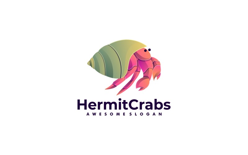 Ermite Crabe Gradient Logo Coloré