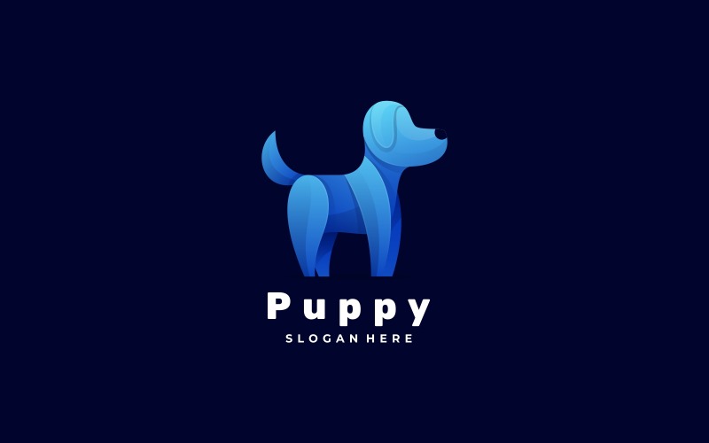 Estilo do logotipo gradiente do filhote de cachorro