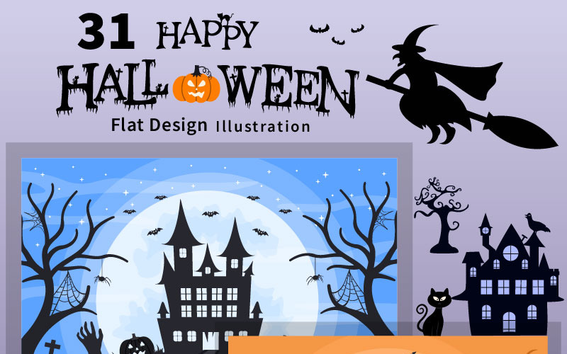 31 Halloween Nachtfeest Illustratie
