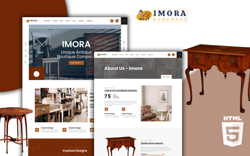 Imora - старинный HTML5 шаблон сайта