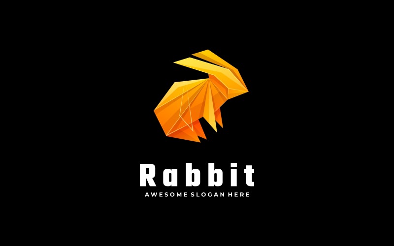 Králík Low Poly Logo šablona