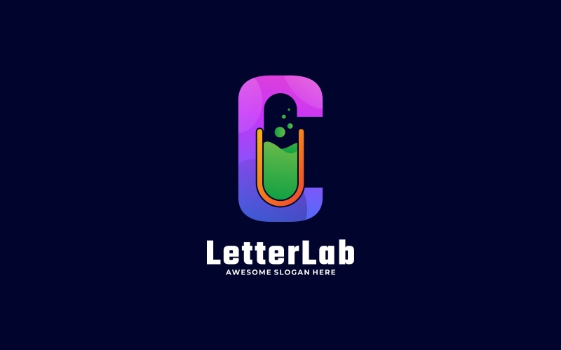 Lettera C e Logo Gradiente Lab