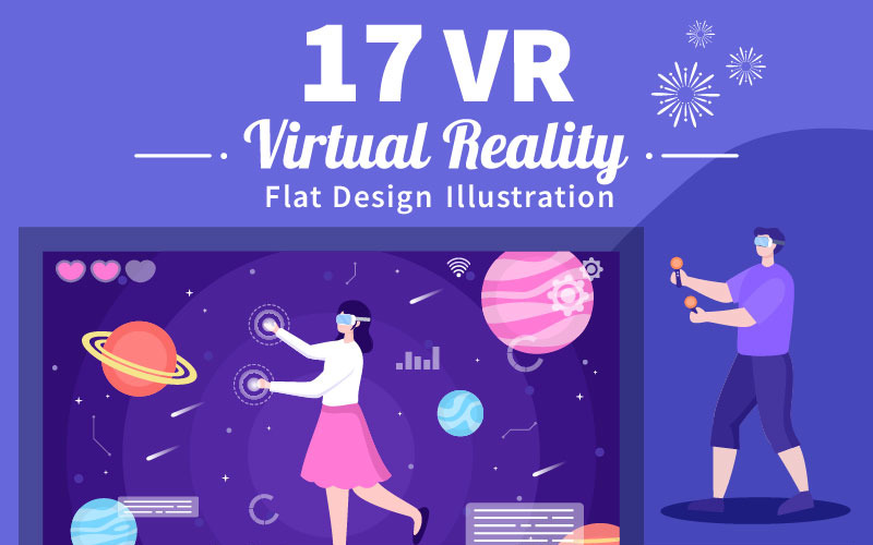 17 lunettes VR illustration vectorielle de réalité virtuelle
