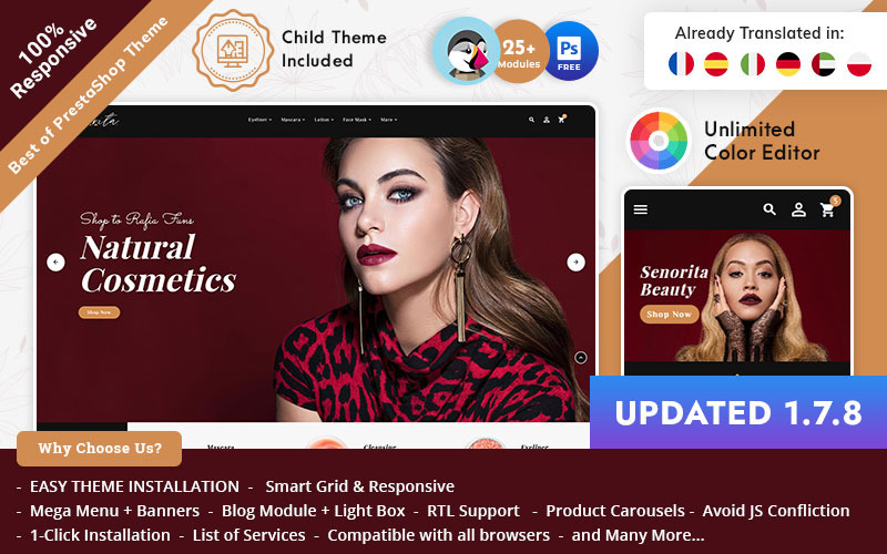 Senorita Cosmetic - PrestaShop 响应式主题
