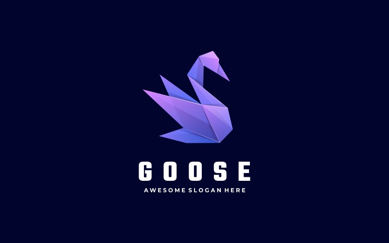Styl logo gęsi Low Poly