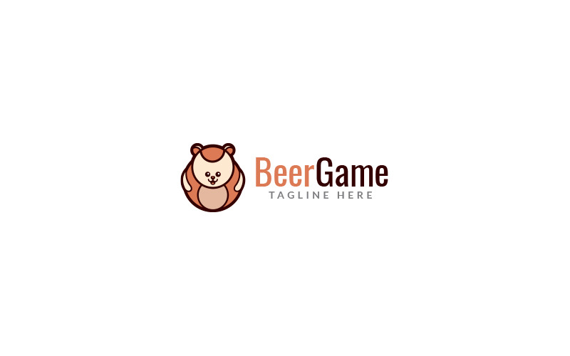 Modello di progettazione del logo del gioco dell'orso