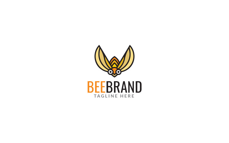 Modello di progettazione del logo del marchio dell'ape