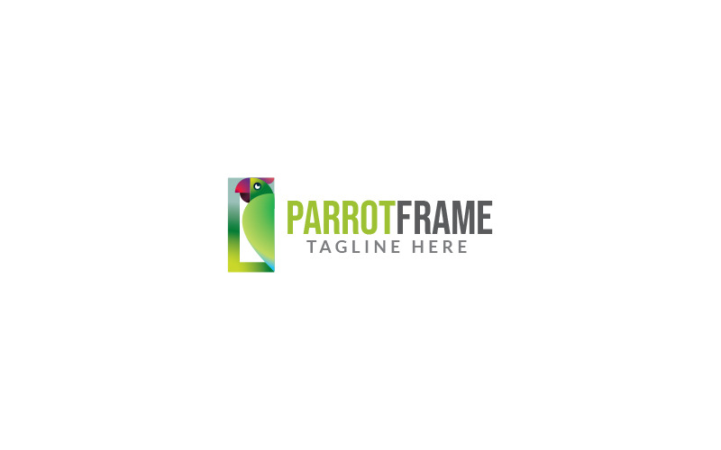 Modello di progettazione del logo della cornice del pappagallo