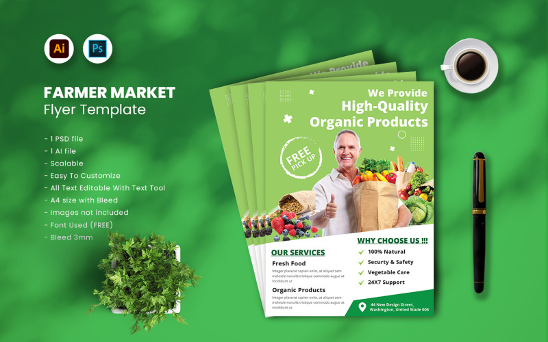 Farmer Market Flyer Template vol.37