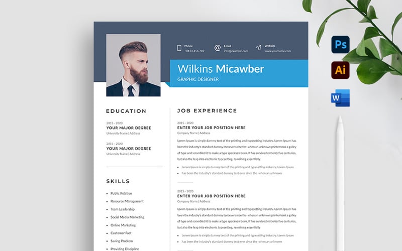 Modèle de CV Premium Wilkins